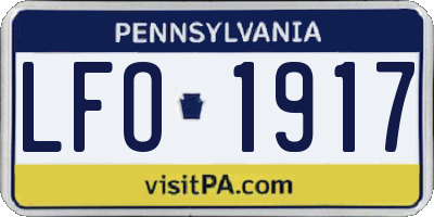 PA license plate LFO1917
