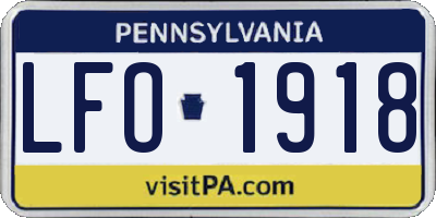 PA license plate LFO1918