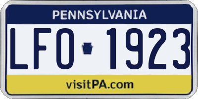 PA license plate LFO1923