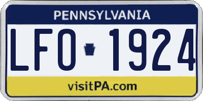 PA license plate LFO1924