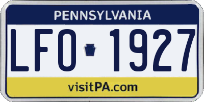 PA license plate LFO1927