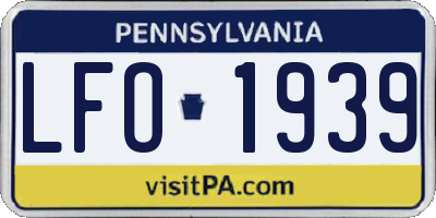 PA license plate LFO1939