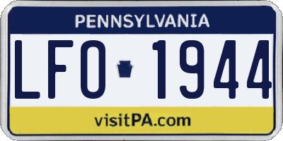 PA license plate LFO1944