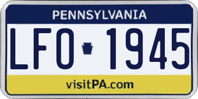PA license plate LFO1945