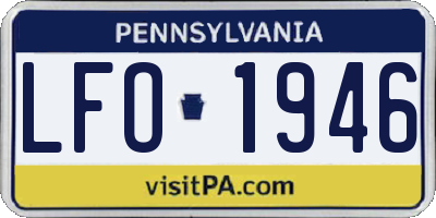 PA license plate LFO1946