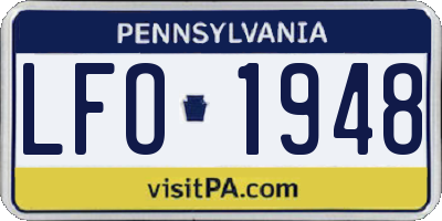 PA license plate LFO1948