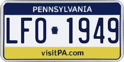PA license plate LFO1949
