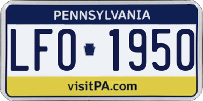 PA license plate LFO1950