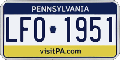 PA license plate LFO1951