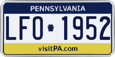 PA license plate LFO1952