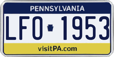 PA license plate LFO1953