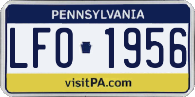 PA license plate LFO1956