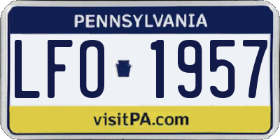 PA license plate LFO1957