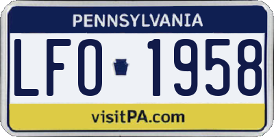 PA license plate LFO1958