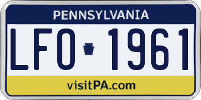PA license plate LFO1961