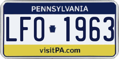 PA license plate LFO1963