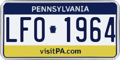 PA license plate LFO1964
