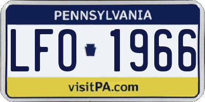 PA license plate LFO1966
