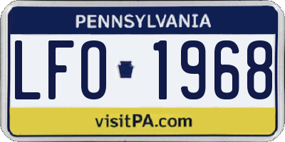 PA license plate LFO1968