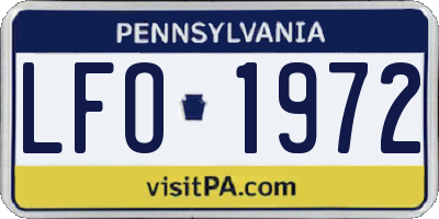 PA license plate LFO1972