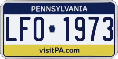 PA license plate LFO1973