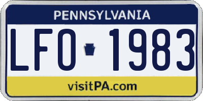 PA license plate LFO1983