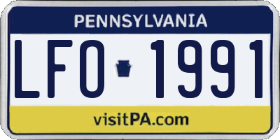 PA license plate LFO1991