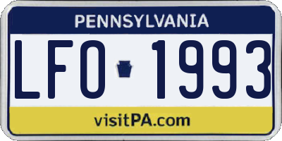 PA license plate LFO1993