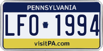 PA license plate LFO1994