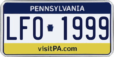 PA license plate LFO1999