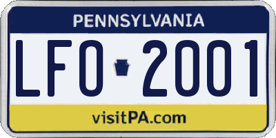 PA license plate LFO2001