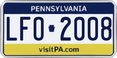 PA license plate LFO2008