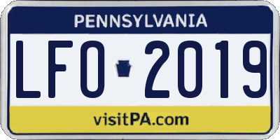 PA license plate LFO2019