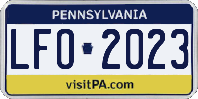 PA license plate LFO2023
