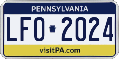 PA license plate LFO2024