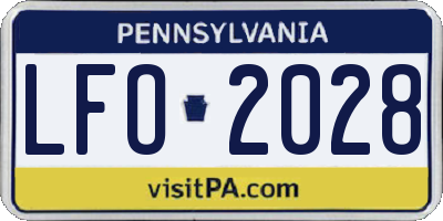 PA license plate LFO2028