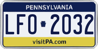 PA license plate LFO2032
