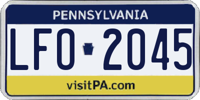 PA license plate LFO2045