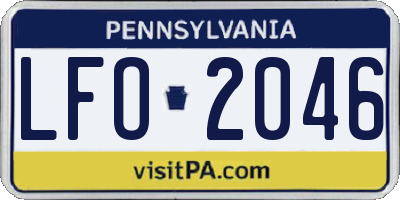 PA license plate LFO2046