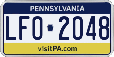 PA license plate LFO2048