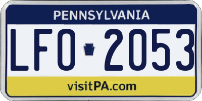 PA license plate LFO2053