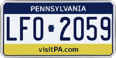 PA license plate LFO2059