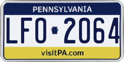 PA license plate LFO2064