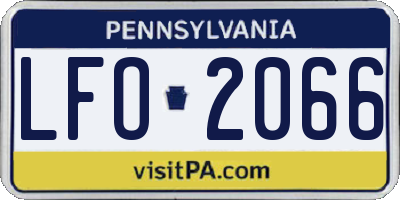 PA license plate LFO2066