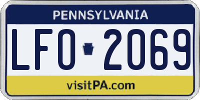 PA license plate LFO2069