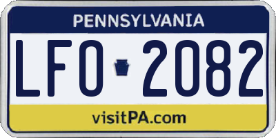 PA license plate LFO2082