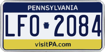 PA license plate LFO2084