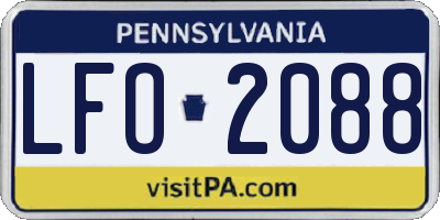 PA license plate LFO2088