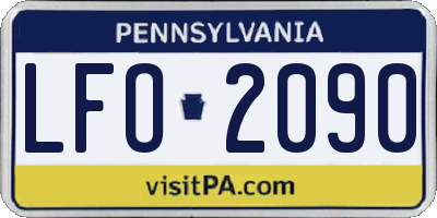 PA license plate LFO2090