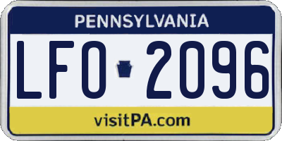 PA license plate LFO2096